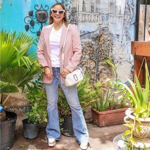 Zara Pink & white blazer